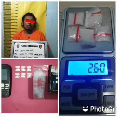 2.6 Gram Narkoba,Diduga Bandar dan Kurir Berhasil diringkus Satres Narkoba Polres Bengkalis