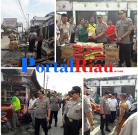 Kapolres Pelalawan Kunjungi Korban Paska Musibah Kebakaran Dan Memberikan Bantuan