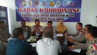 Lantas Polres Pelalawan Rakor Bersama Forum LLAJ Untuk Rencana Umum Nasional Keselamatan Berlalu Lin