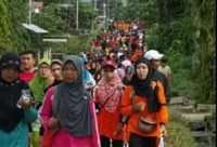 KPU Inhu Gelar Jalan Santai di Empat Dapil