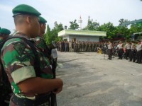 Pelaksanaan Apel Pengamanan Pleno KPUD Rohul Rapi dan Terkendali