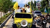 Akhiri Kampanye, Paslon SUSUKI Konvoi Keliling Kota Pasir Pangaraian