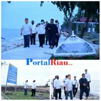 Pj Bupati Syahrial Abdi,Tinjau Progres Pembangunan Pengaman Pantai Di Desa Teluk Rhu