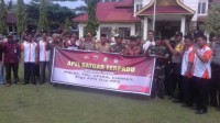 KAPOLSEK TAPUNG PIMPIN APEL SATGAS TERPADU KESIAPAN PILKADA KAMPAR DAN SIMULASI PAM TPS YANG AMAN DA
