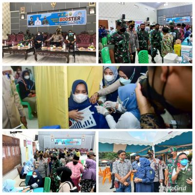 Bupati Bersama Kapolres, Dandim 0303 Bengkalis Hadiri Kegiatan Vaksin Booster Di Duri