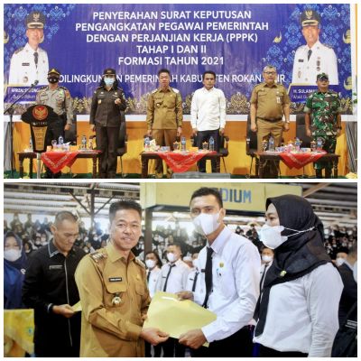 Bupati Rohil Serahkan 978 SK PPPK Guru Tahap l dan ll Formasi 2021