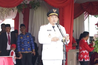 Detik-detik Proklamasi HUT Kemerdekaan RI Ke-78, Bupati Labuhanbatu Bertindak Sebagai Inspektur Upac