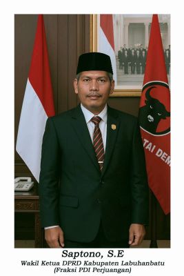 Kangkangi SK DPP, Saptono tetap di lantik jadi ketua DPC PDIP Labuhanbatu.