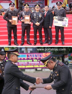 Kapolsek Mandau Beserta Tiga Personelnya Raih Penghargaan Dari Kapolres Bengkalis