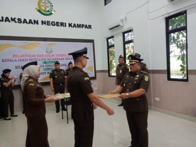 Kejari Kampar Gelar Pelantikan dan Sertijab Kasi Intel Kejari Kampar