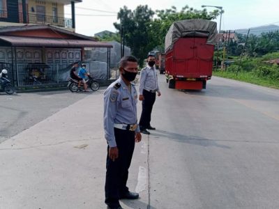 Kesigapan Dishub Labuhanbatu Amankan Lalin