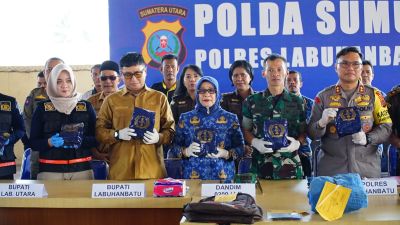 Plt. Bupati Labuhanbatu Saksikan Pemusnahan Barang Bukti 14.983,3, gr Narkotika