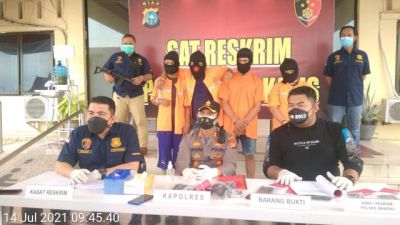 Polres Bengkalis Gelar Pers Rilis Terkait Sindikat Penculikan Bersenjata Api ( Soft Gun))