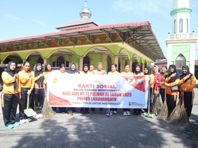 Polres Labuhanbatu Gelar Bakti Sosial di Rumah Ibadah, Peringati Maulid Nabi dan Hari Jadi Polwan ke