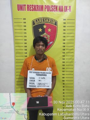 Polsek Na IX-X Amankan Seorang Pria Penyalahguna Narkotika Jenis Sabu