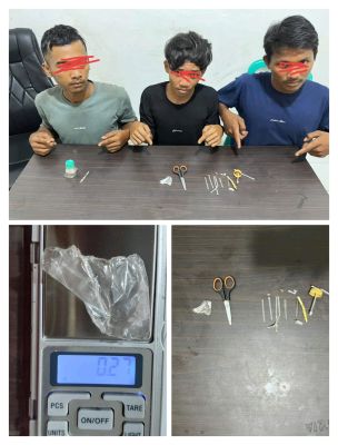 Polsek Pinggir Amankan Penyalahgunaan Sabu di Kebun Sawit, Tiga Orang Diamankan