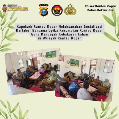 Polsek Rantau Kopar Lakukan Sosialisasi Karlahut Agar Kamtibmas Yang Kondusif