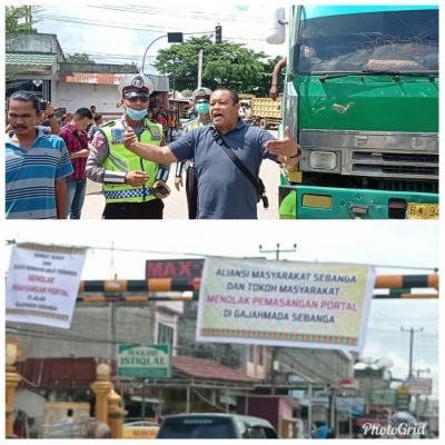 Spanduk Penolakan Terpasang di Portal Gajah Mada Duri