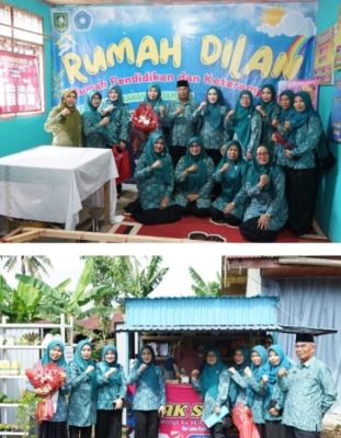 Tim Monitoring Evaluasi TP-PKK Kabupaten Bengkalis ke Kelurahan Air Jamban